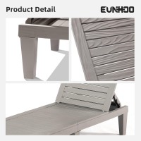 Eunhoo Outdoor Chaise Lounge Set Of 2 Adjustable Pool Lounge Chair With 5 Positions Backrest Waterproof Sun Loungers For Garde