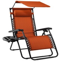 Best Choice Products Folding Zero Gravity Outdoor Recliner Patio Lounge Chair Wadjustable Canopy Shade Headrest Side Accessor