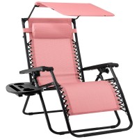 Best Choice Products Folding Zero Gravity Outdoor Recliner Patio Lounge Chair Wadjustable Canopy Shade Headrest Side Accessor