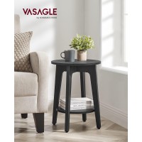 Vasagle Side Table Small Round End Table With Lower Shelf Nightstand For Small Spaces Living Room Bedroom Charcoal Gray Ule