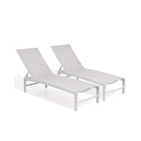 Crestlive Products Aluminum Adjustable Chaise Lounge Chair Outdoor Five-Position Recliner, Curved Design, All Weather For Patio, Beach, Yard, Pool (2Pcs Multi-Color)