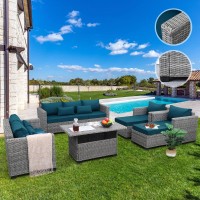 Rattaner Patio Furniture Set 7Piece Outdoor Furniture Sets Patio Couch Outdoor Chairs Storage Table With Nonslip Cushions And