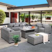 Rattaner 7Piece Outdoor Furniture Sets Patio Furniture Set Patio Couch Outdoor Chairs Storage Table With Nonslip Cushions And