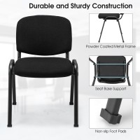 Costway Guest Reception Chairs Set Of 10, Stackable Conference Chairs With Upholstered Seat & Ergonomic Back, Waiting Room Chairs For Office, Reception Room, Conference Room, Events