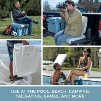 Step2 Flip Seat - White - Foldable, Portable Seat Stays In Place On Edges Of Pools, Docks And Tailgates - Ideal For Pool Edge, Beach, Tailgating, Camping, Back Support While Sitting On Floor And More