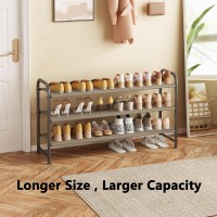 Ingiordar Shoe Rack 3 Tier Long Storage Organizer Wide Metal Shoe Shelf For Closet Entryway Bronze