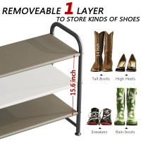 Ingiordar Shoe Rack 3 Tier Long Storage Organizer Wide Metal Shoe Shelf For Closet Entryway Bronze