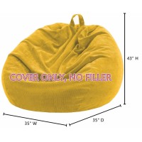 Nobildonna 3 Ft Bean Bag Chair Cover No Filler For Adults And Kids 300L Extra Large Stuffed Animal Storage Bean Bag Washable