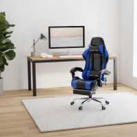 Gtplayer Gaming Chair Computer Chair With Footrest And Lumbar Support Height Adjustable Game Chair With 360Swivel Seat And He