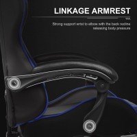 Gtplayer Gaming Chair Computer Chair With Footrest And Lumbar Support Height Adjustable Game Chair With 360Swivel Seat And He