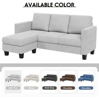 Yeshomy Convertible Sectional Small Sofa Lshaped Couch Seat With Modern Linen Fabric For Living Room Apartment Study And Offi