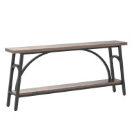 Tribesigns Extra Long Sofa Tables, 70.8??Onsole Table For Entryway, Wood Console Table 2 Tier Tv Stand, Behind Couch Table For Living Room, Rustic Brown Black