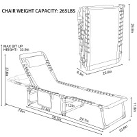 Veikou Chaise Lounge Chair 5Position For Outside Upgraded Adjustable Sun Lounger Folding Outdoor Lounge Chairs For Lawn Patio