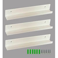 Metfun 3 Pack Vinyl Record Wall Mount Holder12 Inch White Acrylic Shelf For Vinyl Record Display Floating Book Shelves For Ki