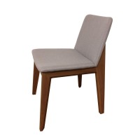 Wood Dining Chair With Fabric Seat