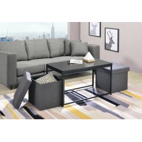 Murph Black Wood Grain 3 Piece Coffee Table Setd0102H57L52