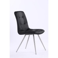 Suede Fabric Chair W Stainless Steel Legs