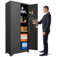 Paofin Metal Storage Cabinet Storage Cabinet With Doors And Shelves Garage Storage Cabinet With Lock For Office Home Garage Gym