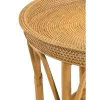 Antonio Round Rattan Tray Top Accent Table Natural