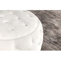 Angelina Tufted Storage Round Ottoman Pearl