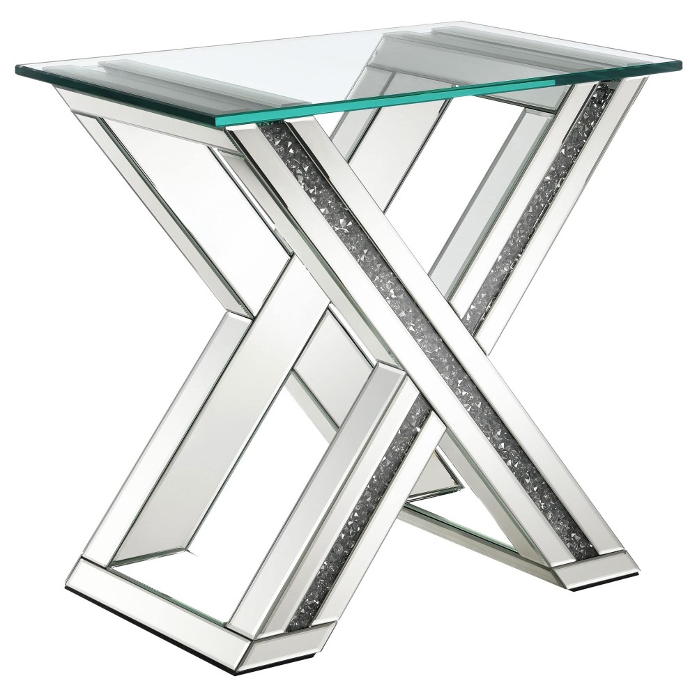 Bonnie Xbase Rectangle Glass Top End Table Mirror