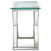 Bonnie Xbase Rectangle Glass Top End Table Mirror