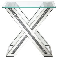 Bonnie Xbase Rectangle Glass Top End Table Mirror