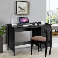 Ifanny Computer Desk With Drawers, Modern Office Desk With Storage, Wood Student Desk For Bedroom, Work From Home Desk, Study Desk For Adults, Compact Writing Desk For Small Spaces (Black)