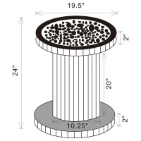 Dorielle Crystal Inlay Round Top Accent Table Mirror