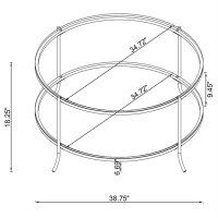 Laurie Glass Top Round Coffee Table Black Nickel and Clear