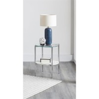 Cadee Round Glass Top End Table Clear and Chrome