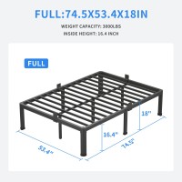 Maf 18 Inch Full Size Bed Frame With Round Corner Legs Mattress Slide Stopper No Box Spring Needed Heavy Duty Metal Platform Bed