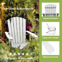 Greenvines Adirondack Chairs Set Of 4 Hdpe Allweather Fire Pit Chairs Plastic Campfire Chair For Deck Backyard Patio Outdoor