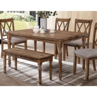 Best Master Luxembourg Solid Wood Rectangular Dining Table in Natural Oak