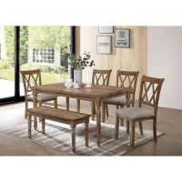 Best Master Luxembourg Solid Wood Rectangular Dining Table in Natural Oak