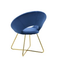 Best Master Furniture Williams 28 Velvet Accent Chair in BlueGold Plated