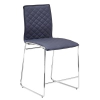 Best Master Furniture Duncan 24 Faux Leather Counter Stool in GrayChrome