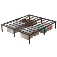 Hobinche 18 Inch Metal King Size Bed Frame No Box Spring Needed Easy Assembly Heavy Duty Noise Free Narrow Bedframes Double