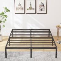 Hobinche 18 Inch Metal King Size Bed Frame No Box Spring Needed Easy Assembly Heavy Duty Noise Free Narrow Bedframes Double