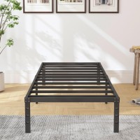 Hobinche 18 Inch Metal Twin Bed Frame No Box Spring Needed Easy Assembly Heavy Duty Noise Free Narrow Bedframes Single Black