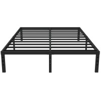 Upcanso King Bed Frame No Box Spring Needed 14 Inch Heavy Duty King Platform Bed Frame 1200Lbs Steel Slats Support Easy Assem