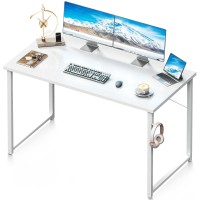 Coleshome 48 Inch Computer Desk Modern Simple Style Desk For Home Office Study Student Writing Desk White