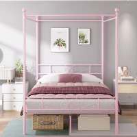 Weehom Full Canopy Bed Frame With Headboard And Footboard 4 Posters Metal Bed Frame No Box Spring Needed Mattress Foundation