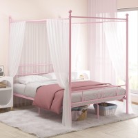 Weehom Full Canopy Bed Frame With Headboard And Footboard 4 Posters Metal Bed Frame No Box Spring Needed Mattress Foundation