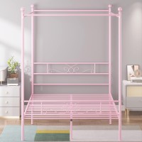 Weehom Full Canopy Bed Frame With Headboard And Footboard 4 Posters Metal Bed Frame No Box Spring Needed Mattress Foundation