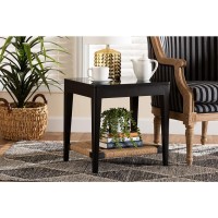 Baxton Studio Freya Modern Bohemian Black Finished Bayur Wood End Table