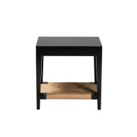 Baxton Studio Freya Modern Bohemian Black Finished Bayur Wood End Table