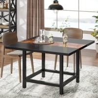 Tribesigns Square Dining Table For 4 People, Farmhouse 39.4