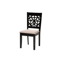 Baxton Studio Aiden Modern Beige Fabric and Dark Brown Finished Wood 5Piece Dining Set