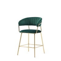 Best Master Furniture Bellai 24 Velvet Counter Stool in Green Set of 2